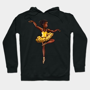 black ballerina  in yellow dress- #7 African American brown skin ballerina Hoodie